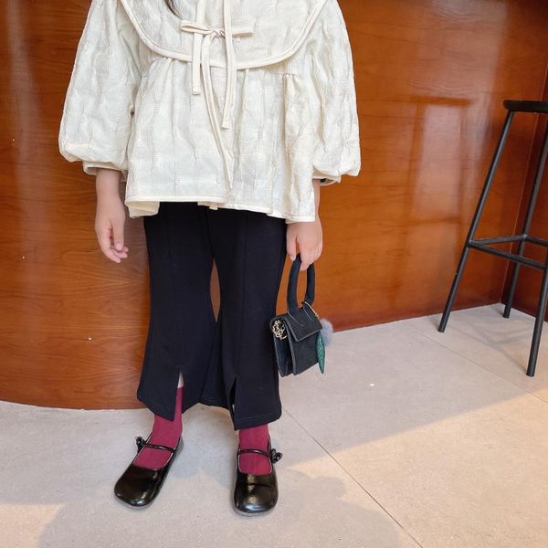

trousers autumn arrival korean style girl's casual fashion all-match bell-bottomsninth long pants for cool cute baby girls, Blue