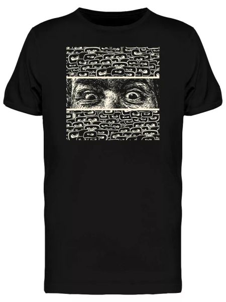 

staring crazy eyes graphic men's tee -image by shutterstock, White;black