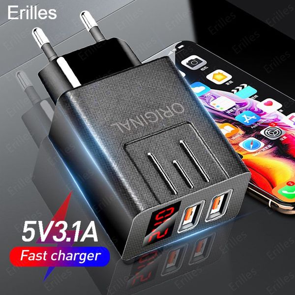 

lx brand 45w mobile phone charger qc 3.0 usb charger leddigital display for xiaomi quick charge portable phone fast charging adapter plug