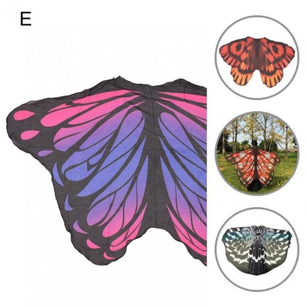 

party hats celebrating festival lightweight butterfly wing cape cute novelty print scarves for cosplay