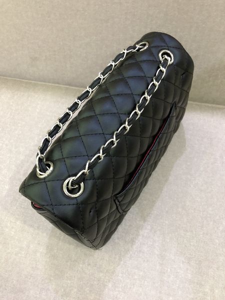 

classic flap chain shoulder bags luxury designer brand bag 2021 crossbody clutch ladies handbag silver lock leather diamond quilting purse