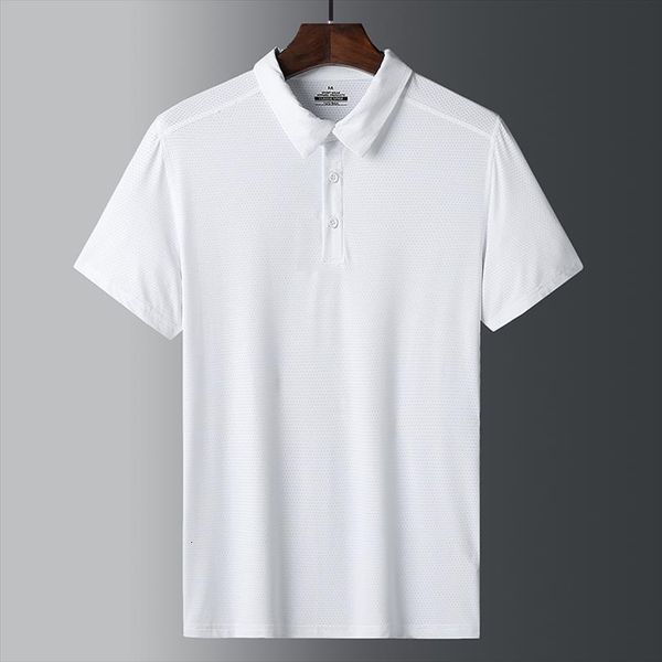 

summer shirt fashion men polo cotton short sleeved quick dry business ice silk, White;black