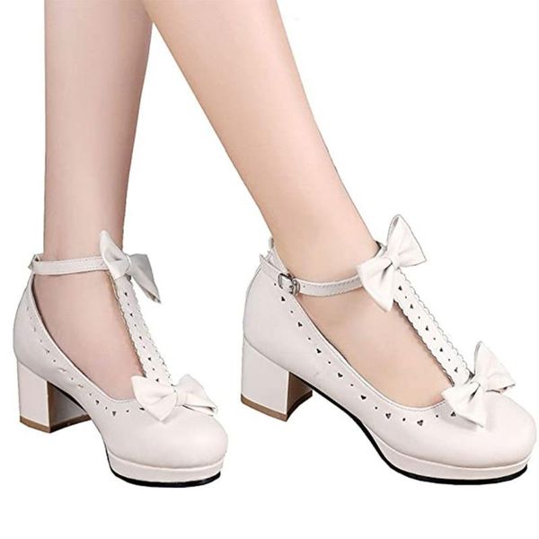 

brand 2021 plus size 43 fashion sweet lolita black gothic girls cosplay mary janes chunky heels platform shoes woman pumps dress