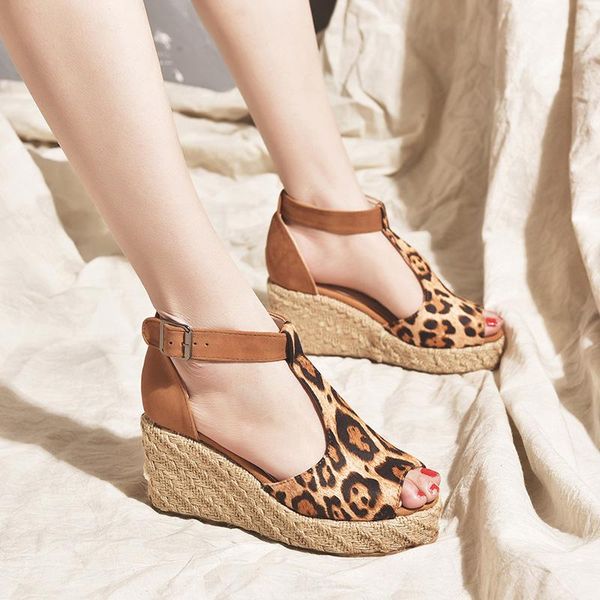 

woman gladiator summer sandals female wedges solid women women's beach leopard shoes ladies ankle strap footwear plus size, Black
