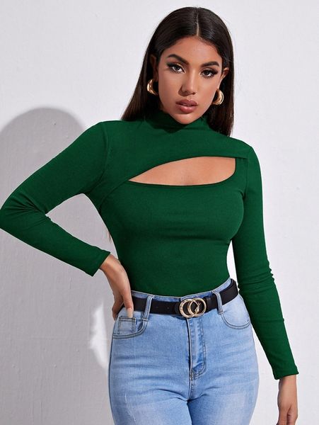 

cutout front fitted tee x7kq#, White