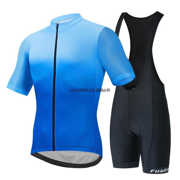 

racing sets 2021 summer cycling jersey set maillot ropa ciclismo bicycle clothing mtb bike clothes uniform, Black;blue