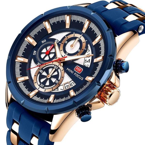 

wristwatches creative fashion sports watch multifunctional men's calendar luminous waterproof silicone strap, Slivery;brown