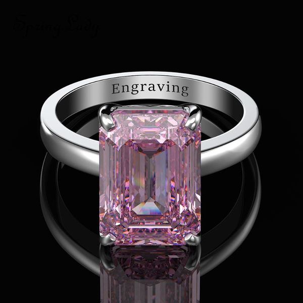 

cluster rings style 925 silver rectangular cut 10*14mm 19ct bridal ring wedding engagement wholesale exquisite jewelry, Golden;silver