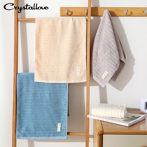 

towel crystallove 100% cotton solid color small fresh striped bathroom towels men women bathing soft comfortable absorbent