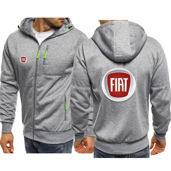 

men's hoodies & sweatshirts spring and autumn casual fashion fiat printed hoodie fleece hip-hop zipper hooded sweater 10, Black
