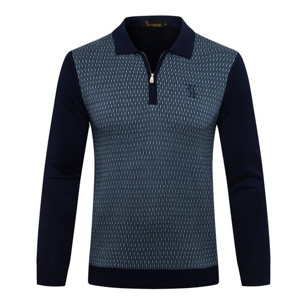 

men's sweaters sweater wool 2021 autumn winter comfortable business printing splicing elasticity big size -5xl lapel, White;black