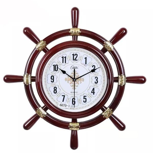 

wall clocks european style living room mute clock decoration bedroom creative quartz retro pastoral rudder
