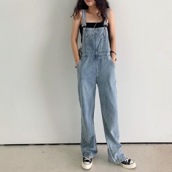 

store plus size wide leg jeans jumpsuit women spring autumn fashion casual suspenders kawaii front pocket denim overalls women's jumpsu, Black;white