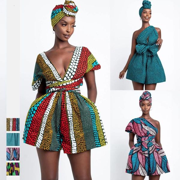 

ethnic clothing 2021 fashion africa robe africaine jumpsuit women pants romper dashiki african dresses for variety of wear, Red