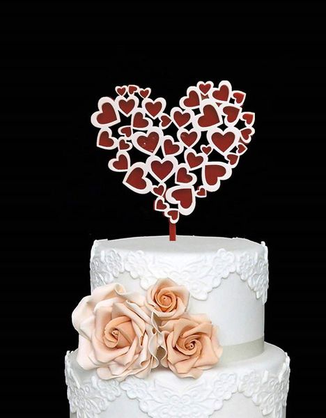 

other festive & party supplies design acrylic red and white love is heart shape wedding cake er engagement aniversary ers decorating