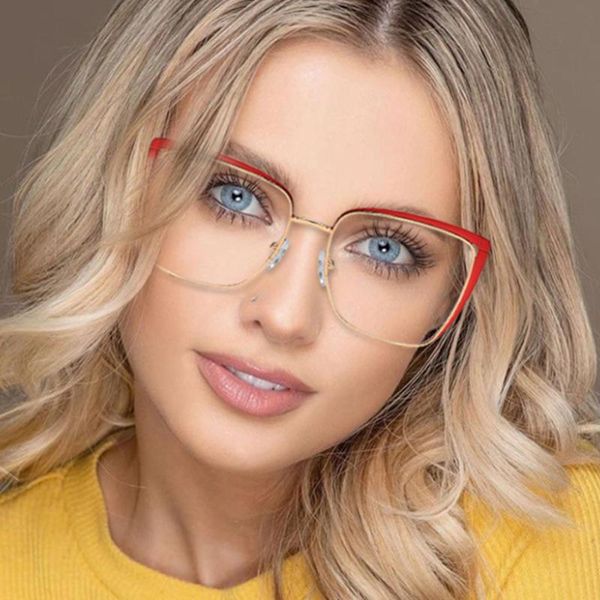 

sunglasses 80184 anti-blue light spring feet metal glasses frame for men women optical fashion computer eyeglasses, White;black