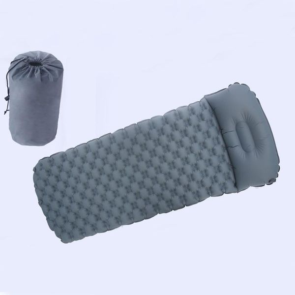 

self-inflated outdoor camp mattress portable park picnic camping mat built-in foot air pump inflatable cushion beanbag beach pads