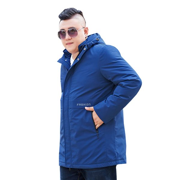 

xs-10xl large coat brand winter warm plus hood men's et, Black