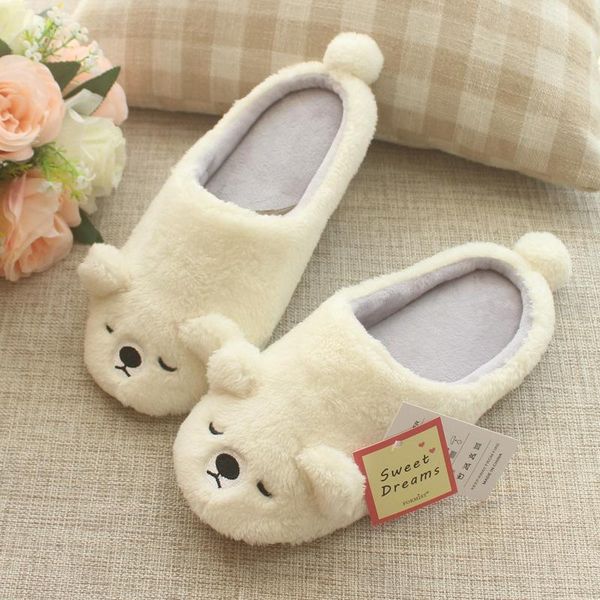 

slippers women home indoor winter warm cotton female cartoon cute, Black