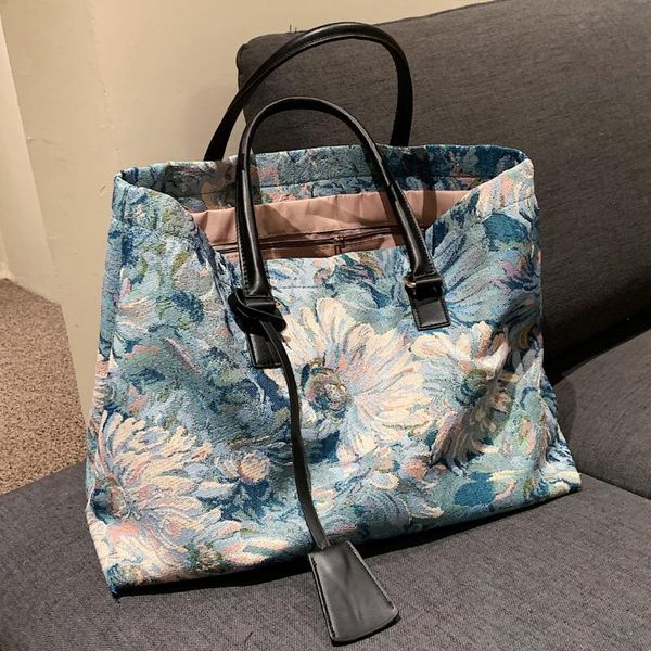 

evening bags floral printing shopper bag for women 2021 fashion medium handbag designer luxury large capacity lady daily
