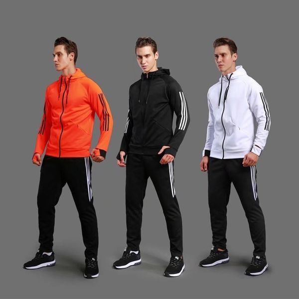 

autumn and winter football training long sleeve suit men's leisure sports coat match jersey team uniform, Black