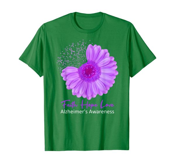 

sunflower ribbon faith alzheimer's awareness gifts t-shirt, White;black