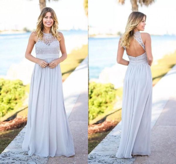 

silver country rustic 2021 bridesmaid dresses sleeveless open back floor length chiffon maids of honor gowns wedding guest wear, White;pink