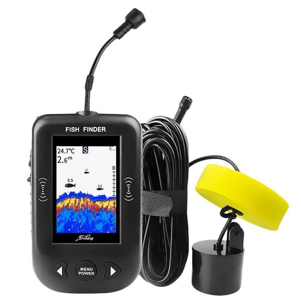

upgraded xf02-c portable fish finder 9m cable sounder alarm 0.6-100m depth fishfinder transducer sensor sonar colorful scre