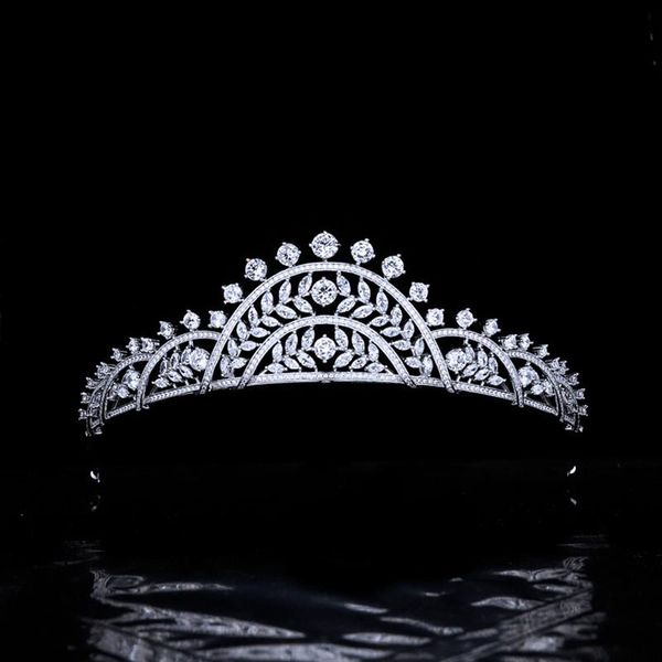 

hair clips & barrettes leaf tiaras full zircon wedding bride crown bridal headband forest series hairband women jewelry accessories hq0431, Golden;silver