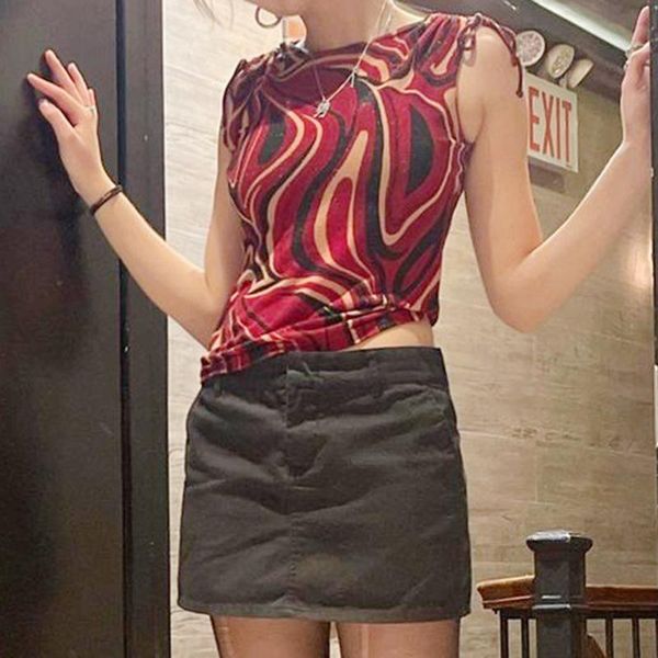 

women's tanks & camis mall goth 2021 summer body blouse yellow aesthetic bustier clothes for y2k corset tank crop women cyber accessori, White