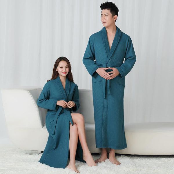 

women's sleepwear women men winter thick cotton pocket bath robe homewear fashion couple warm soft pajama l xl xxl, Black;red