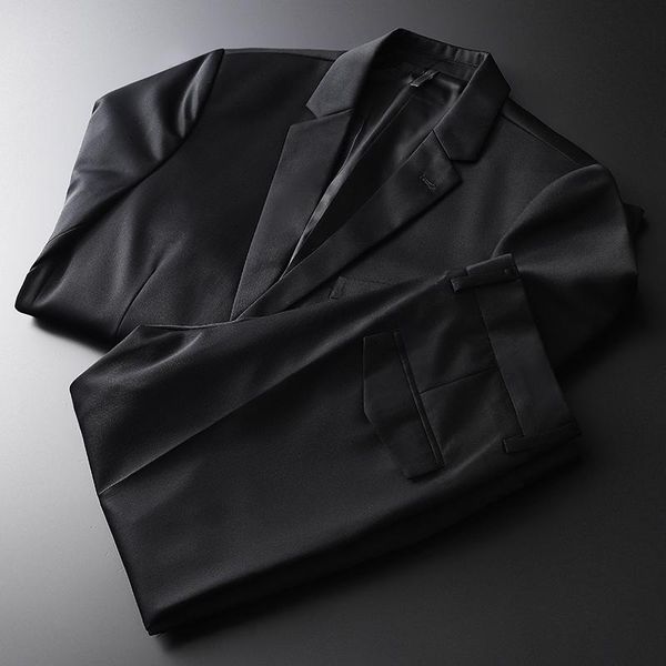 

men's tracksuits (jacket+pants)2piece luxury wool single breasted mens suits wedding groom plus size 4xl slim fit party men suit, Gray