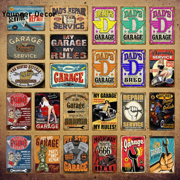 

dads garage pin up girl route 66 tin signs metal poster art wall decoration pub bar cafe home decor vintage iron craft yi-085