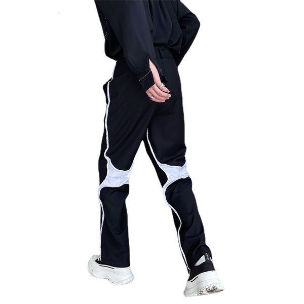 

men's pants men leg bend side stripe straight casual man vibe fashion streetwear trend suit trousers black pant 82rk
