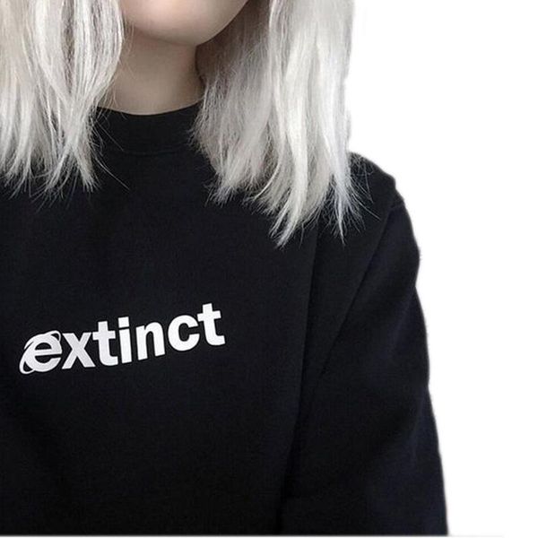 

women's hoodies & sweatshirts o-neck extinct sweatshirt 90s internet explorer vaporwave funny streetwear women pullover black white cre