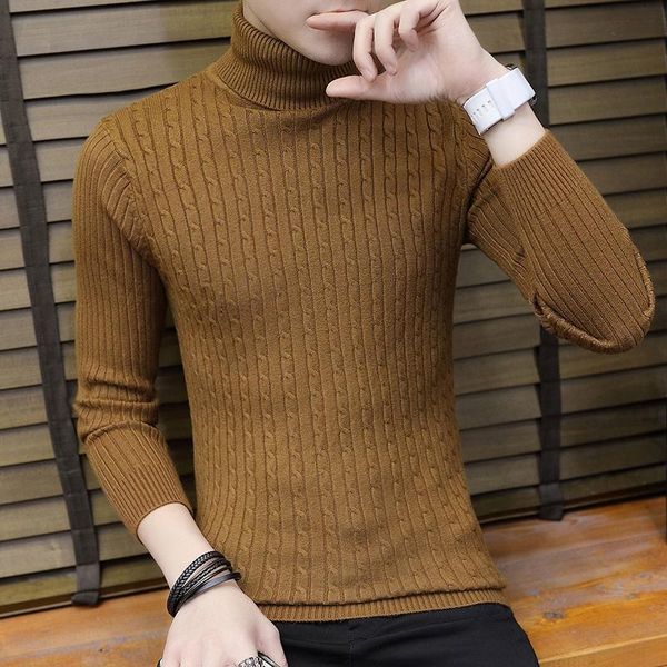 

men's sweaters 2021 turtleneck sweater men featured explosive knitted striped young korean version selection casual warm, White;black