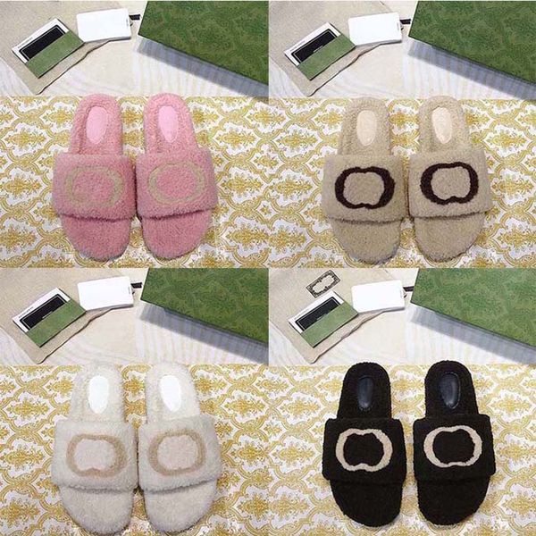 

slippers designer fashion warm wool slippers fashions suitable for spring and autumn strong comfortable breathable, Black