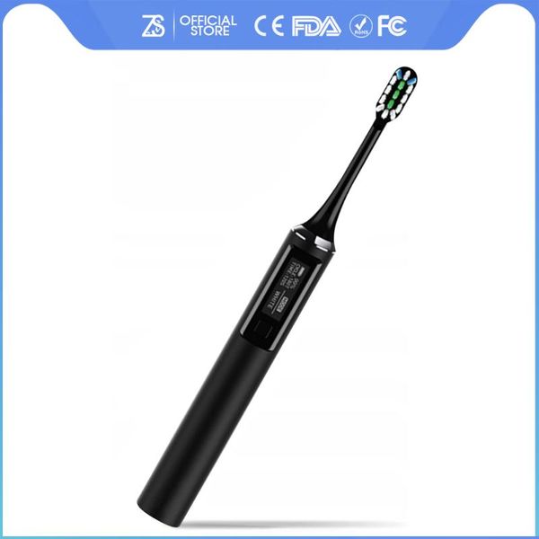 

smart electric toothbrush [zs] oled screen acoustic wave sonic 5 mode ipx7 touch lnductive wireless base