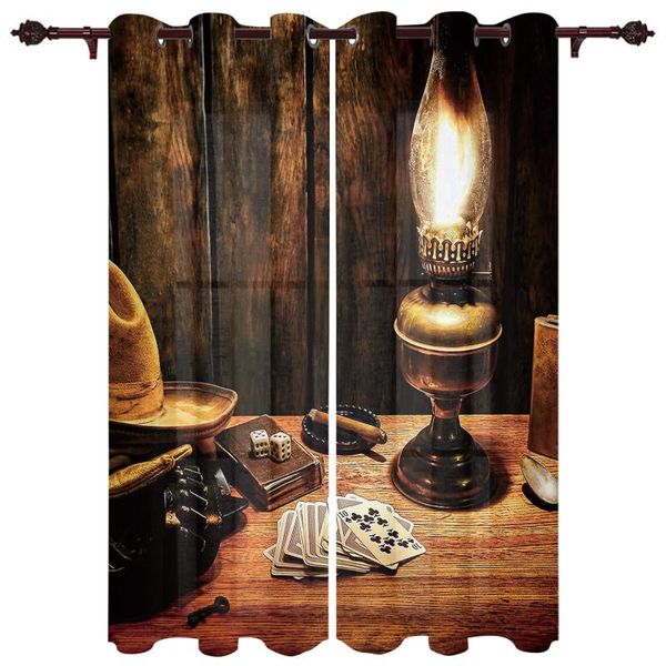 

exquisite home curtains american west cowboy hat living room bedroom kitchen translucent polyester decorative curtain & drapes
