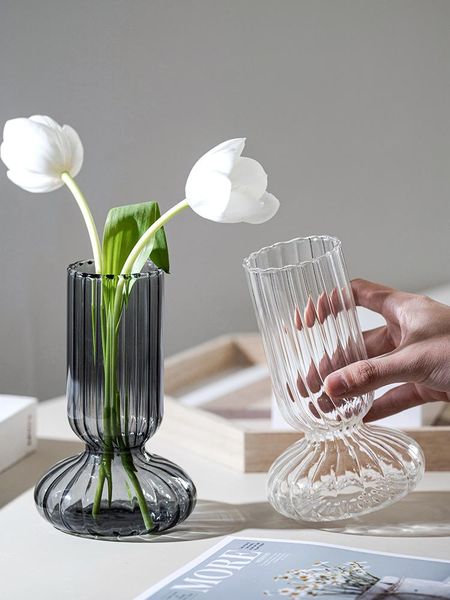 

vases nordic style simple vase creative glass transparent geometric desk decor dry flower floreros home decoration bs50hp
