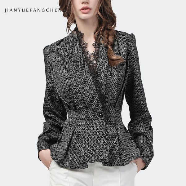 

fashion gray plaid women' shirt 2021 autumn long sleeve v-neck spliced lace elegant slim office ladies and blouses women's & shir, White