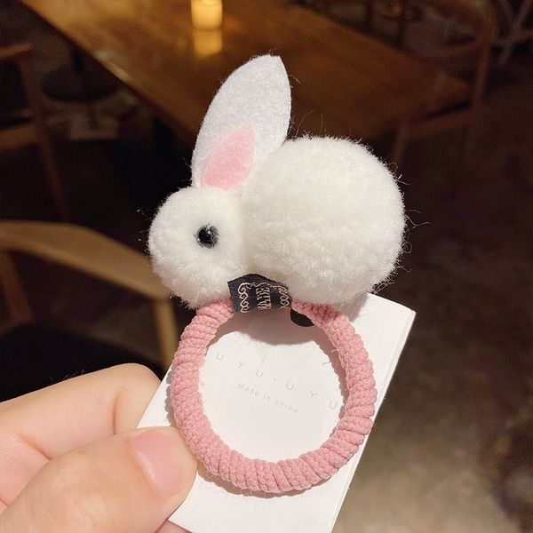

m0sp korean children cartoon rabbit band rope girl cute baby accessories band hairpin hair accessories, Slivery;white