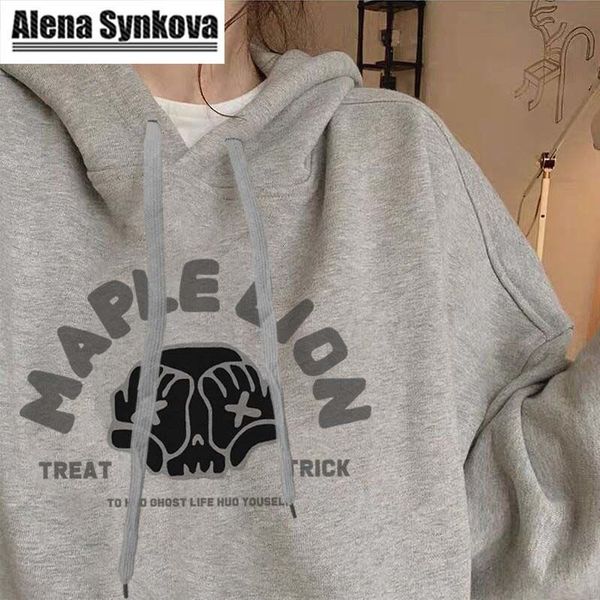 

women's hoodies & sweatshirts korean super cec sweater loose style plush thick coat fashion ins autumn and winter wear students ax54, Black