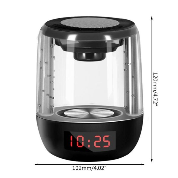 

portable speakers alarm clock speaker 6d lossless surround smart led display night light gear shift lamp for home office bedroom boy girl