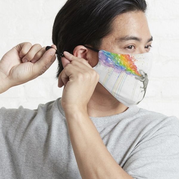 

kzg and woen's rainbow designer masks dust-proof cotton 3d digital printing trendpersonalized and woen's rainbow askdust-proof cot