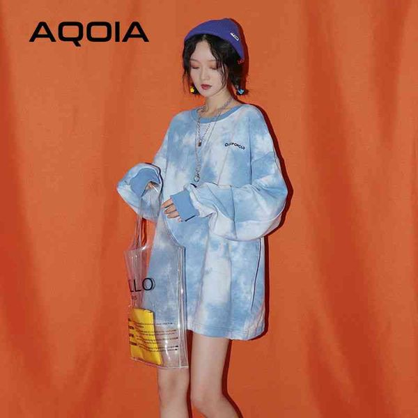 

autumn streetwear letter printing loose women's hoodies sweatshirt tie dye y2k women sweatshirts fashion female pullovers 210521, Black