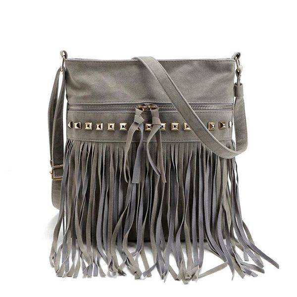 

evening bags fashion rivet tassel women shoulder messenger designer ladies handbags crossbody bolsa feminina