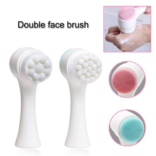 

makeup brushes gujhui double side silicone facial cleanser brush portable size 3d face cleaning vibration massage washing product skincare