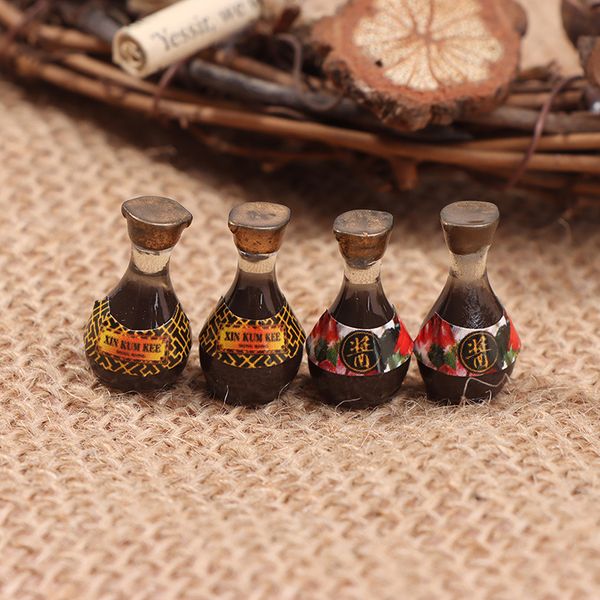 

4pcs 1/12 Dollhouse Miniature Japanese soy sauce Pretend Food Toy Accessories
