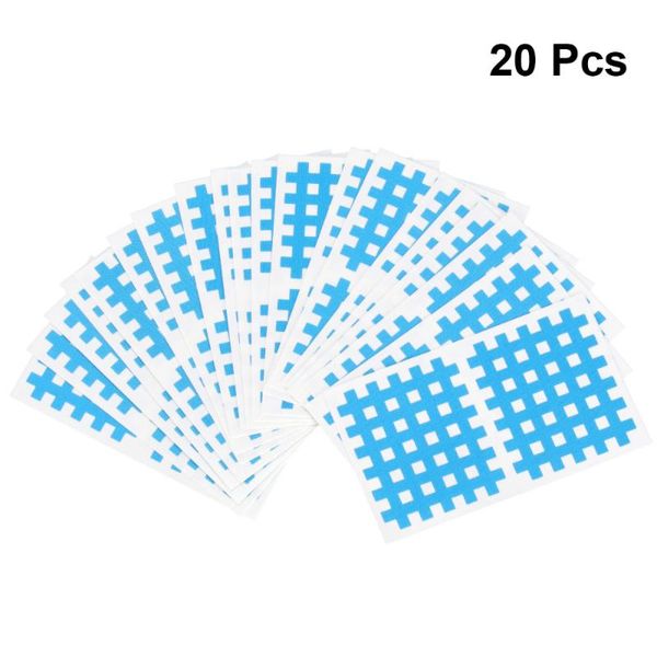 

sheets simple muscle stickers adhesive sportstape cross-shaped pastes cloth patch for man woman (sky blue) elbow & knee pads, Black;gray